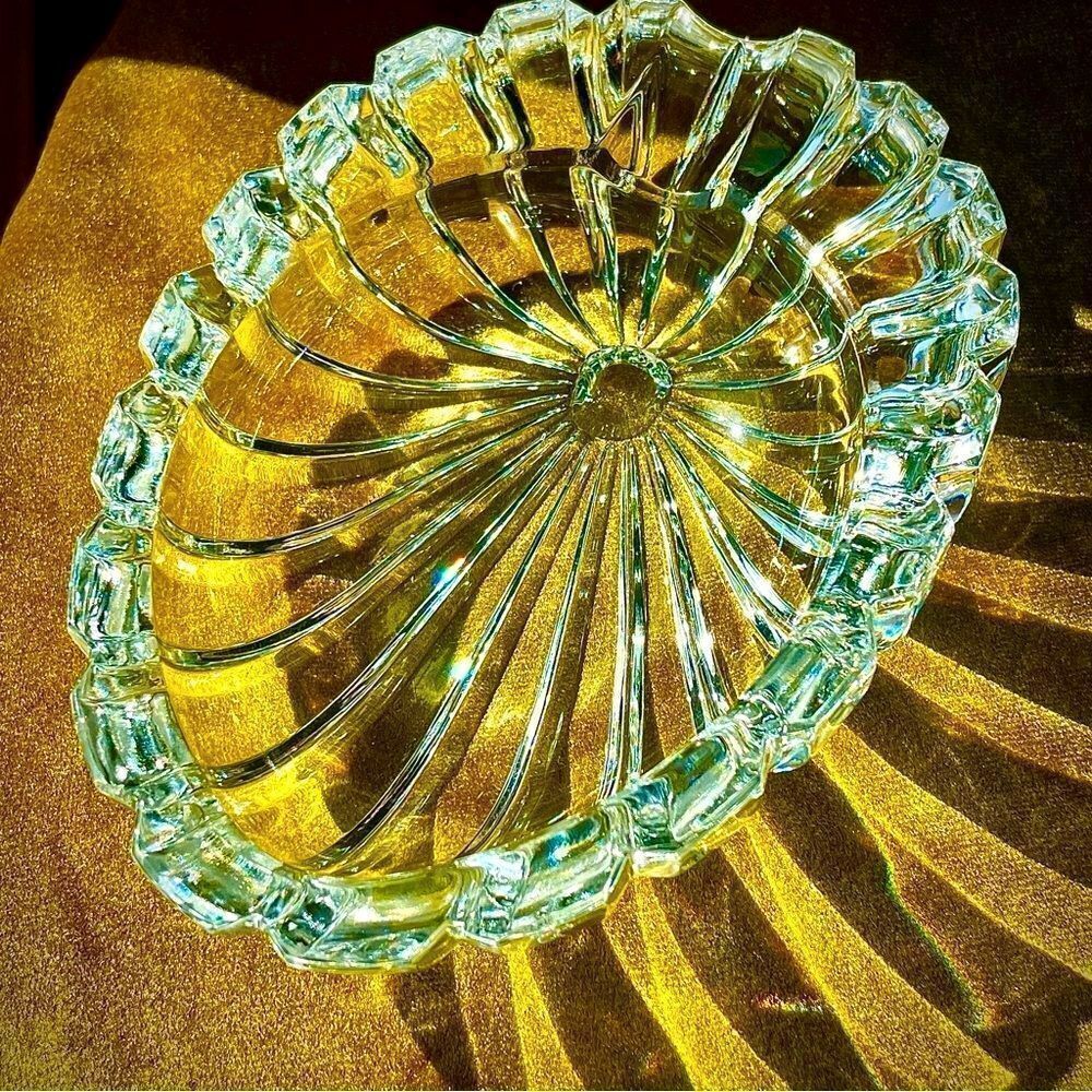 ♥️ Cigar Ashtray, Thick Heavy Clear Crystal Deep Cigar or pipe Ashtray